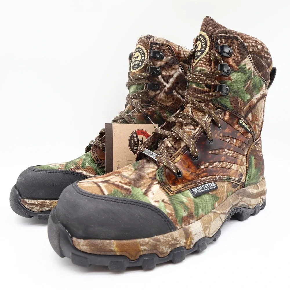 Irish Setter Boots Mens Size 9 D Shadow Trek Gore-Tex Camo Hunting 3858 NIB